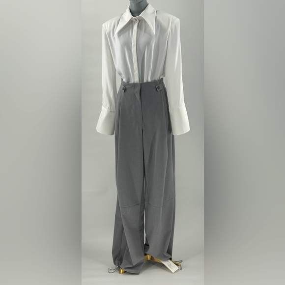 🆕 RAT & BOA 🧿 NWT Simona Pleated Trouser, Adjustable Drawstring, Grey - Sz L - Picture 4 of 16